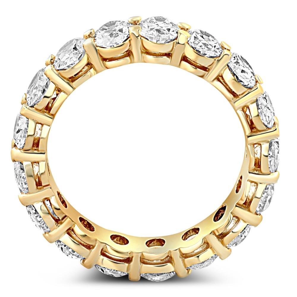 14k Yellow Gold Oval Cut Moissanite Eternity Ring O4886