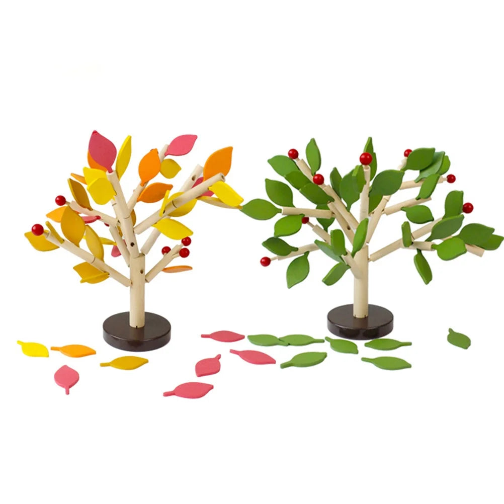 Creative Wooden Tree Building Blocks Toy (Yellow) S447