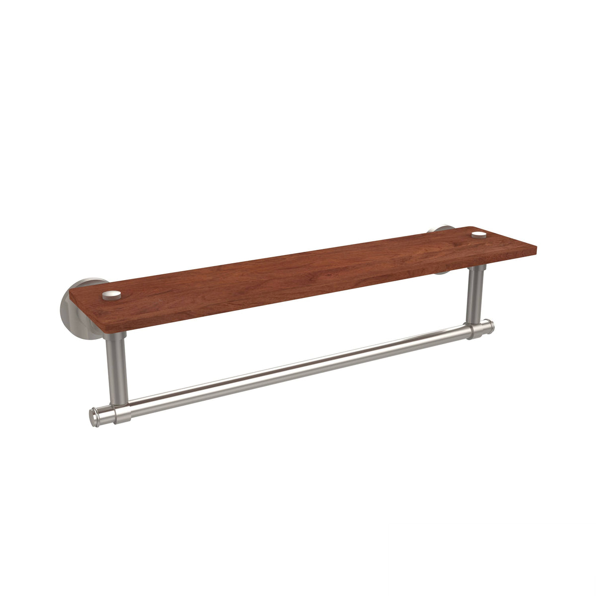 Oil Rubbed Bronze Solid Ironwood Shelf with Integrated Towel Bar P944676