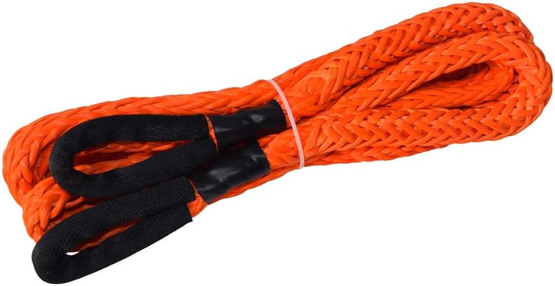 Orange 1/2inch 20ft Car Towing Rope with Pair Soft Shackle, Pack of 2 H3365