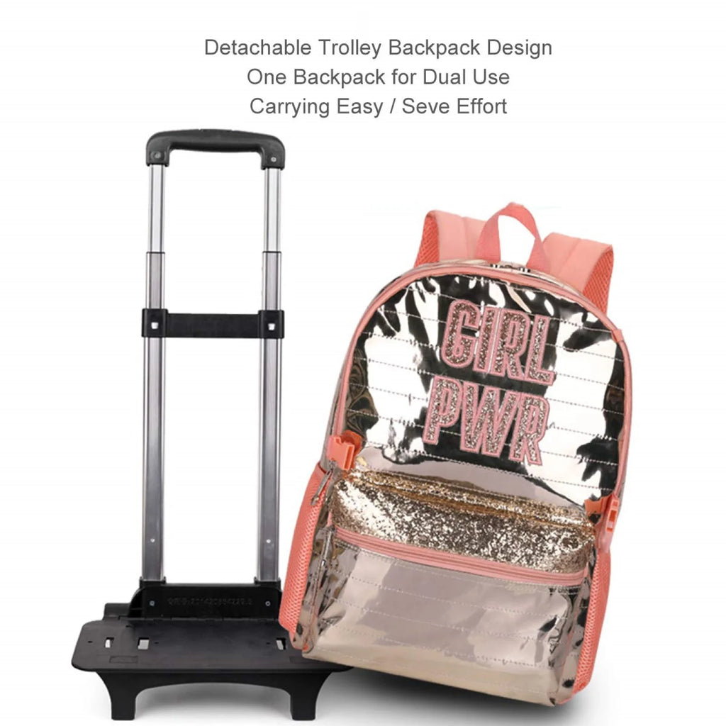 Golden Star Kids Rolling Backpack 3pcs Set with Lunch Bag Pen Case B6532