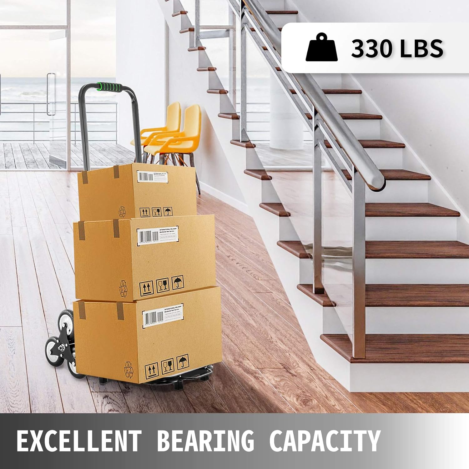 Portable Folding Stair Climber Hand Truck with 6 Wheels W518148