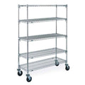 5 Tier Chrome Plated Wire Mobile Shelving Unit M488