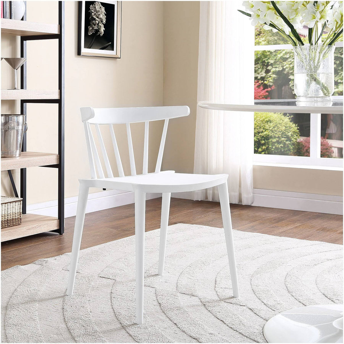 White Spindle Dining Side Chair K601243