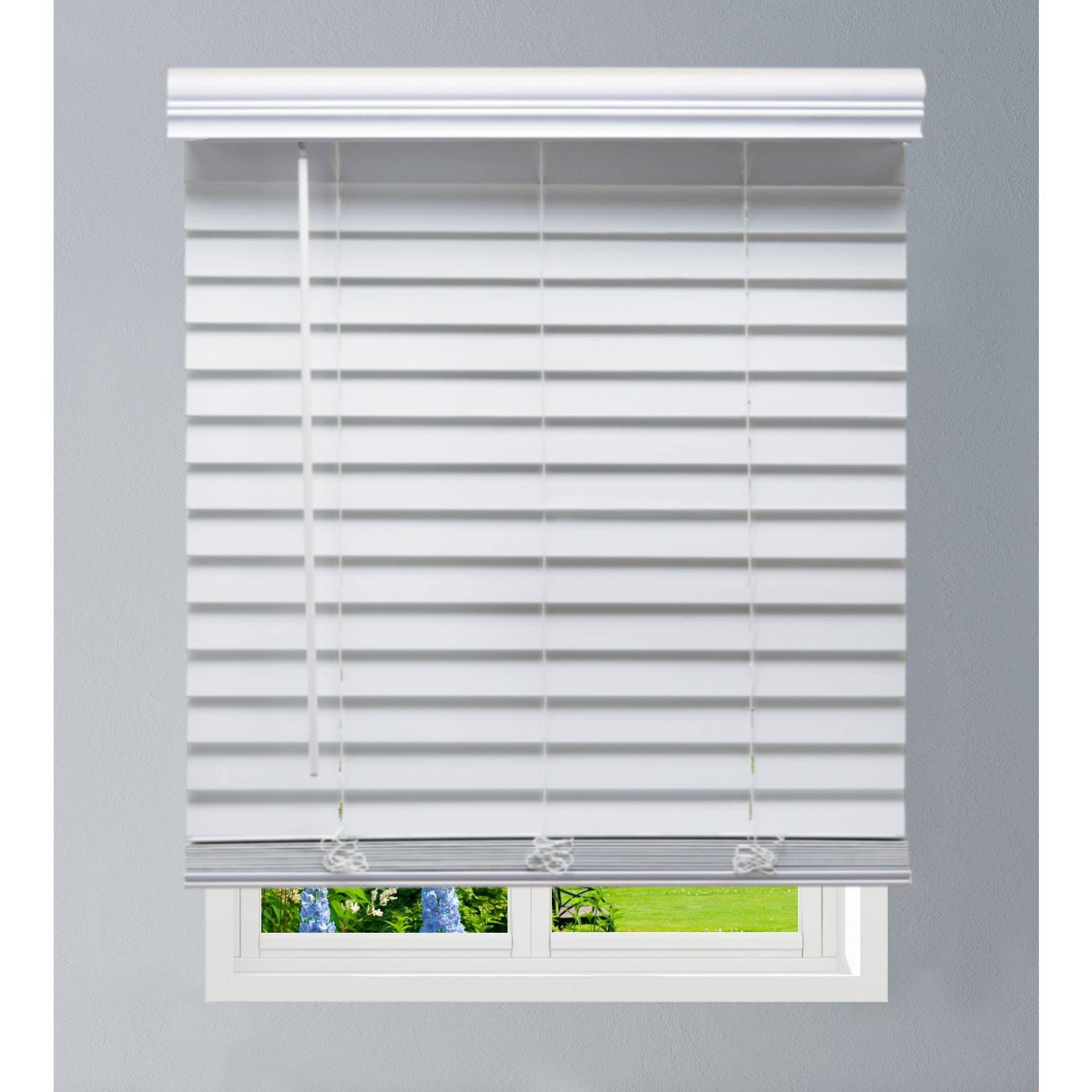 White Faux Wood Cordless Blinds I517