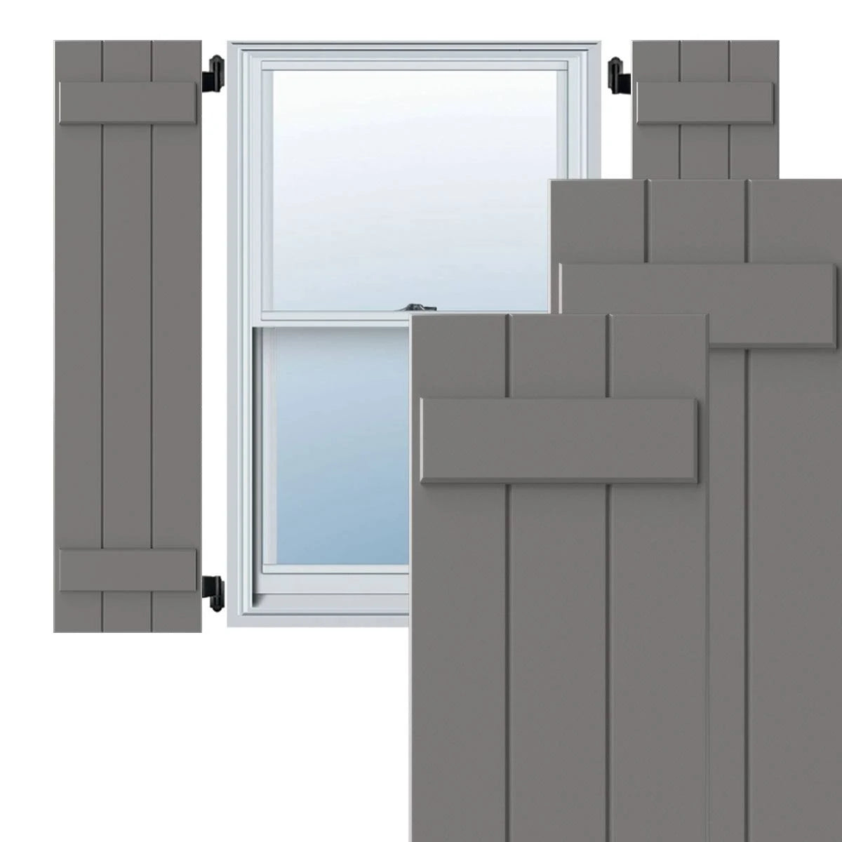 12x22W x 33x22H Primed Composite Board-n-Batten Shutters (Per Pair) B866