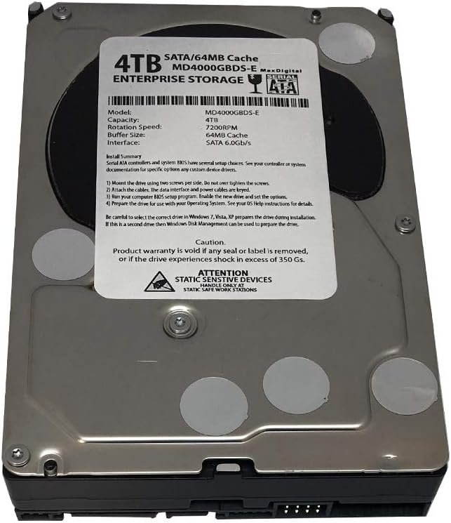 4TB 7200RPM 64MB Cache SATA III 3.5" Internal Hard Drive Pack of 2 Y98608
