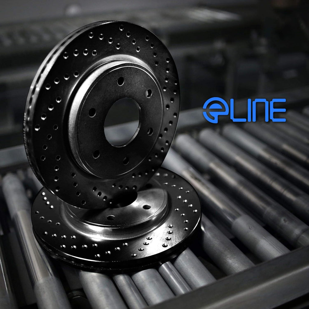 Black Drilled Brake Rotors Kit U464366