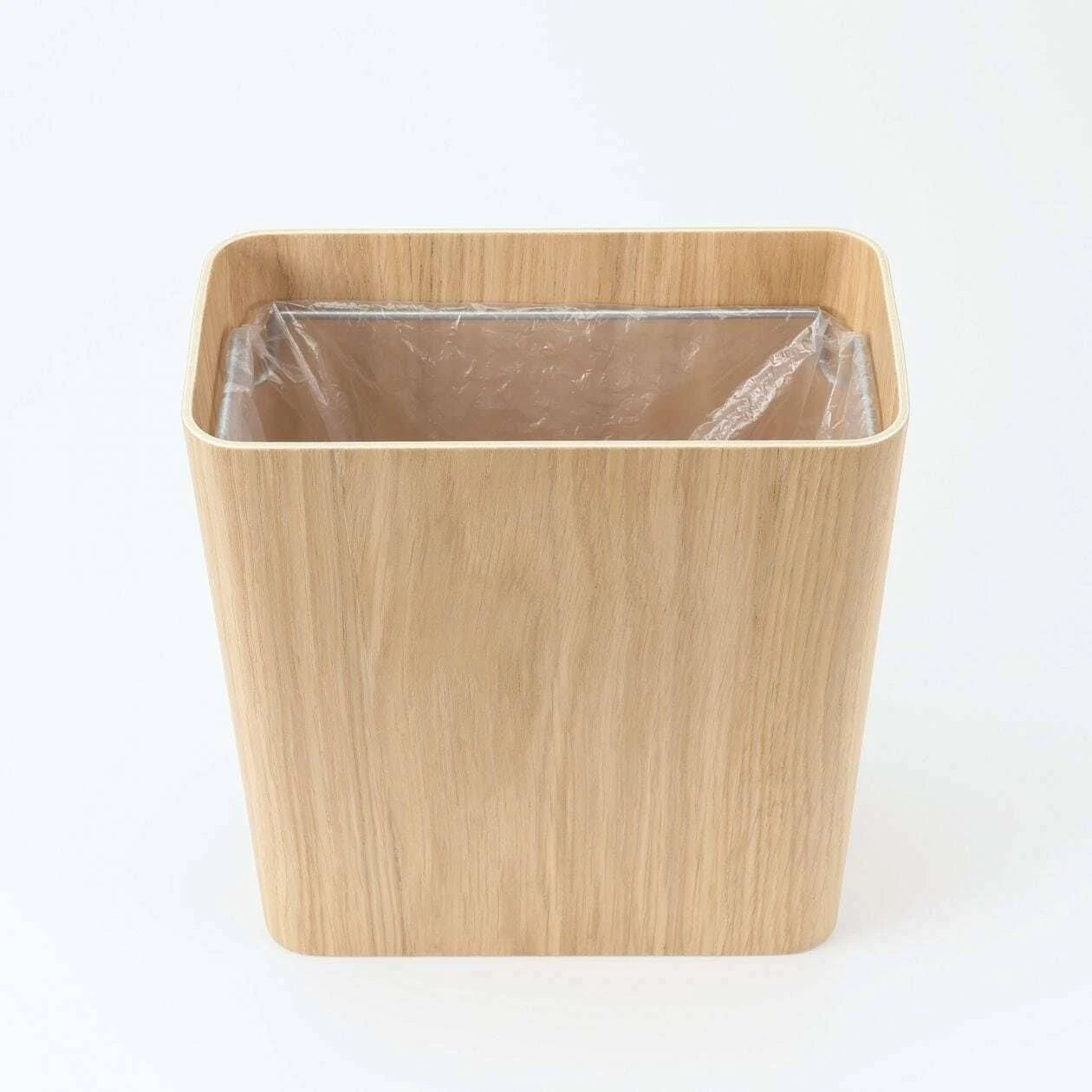 Oak Wood Trash Can with Lid D737340