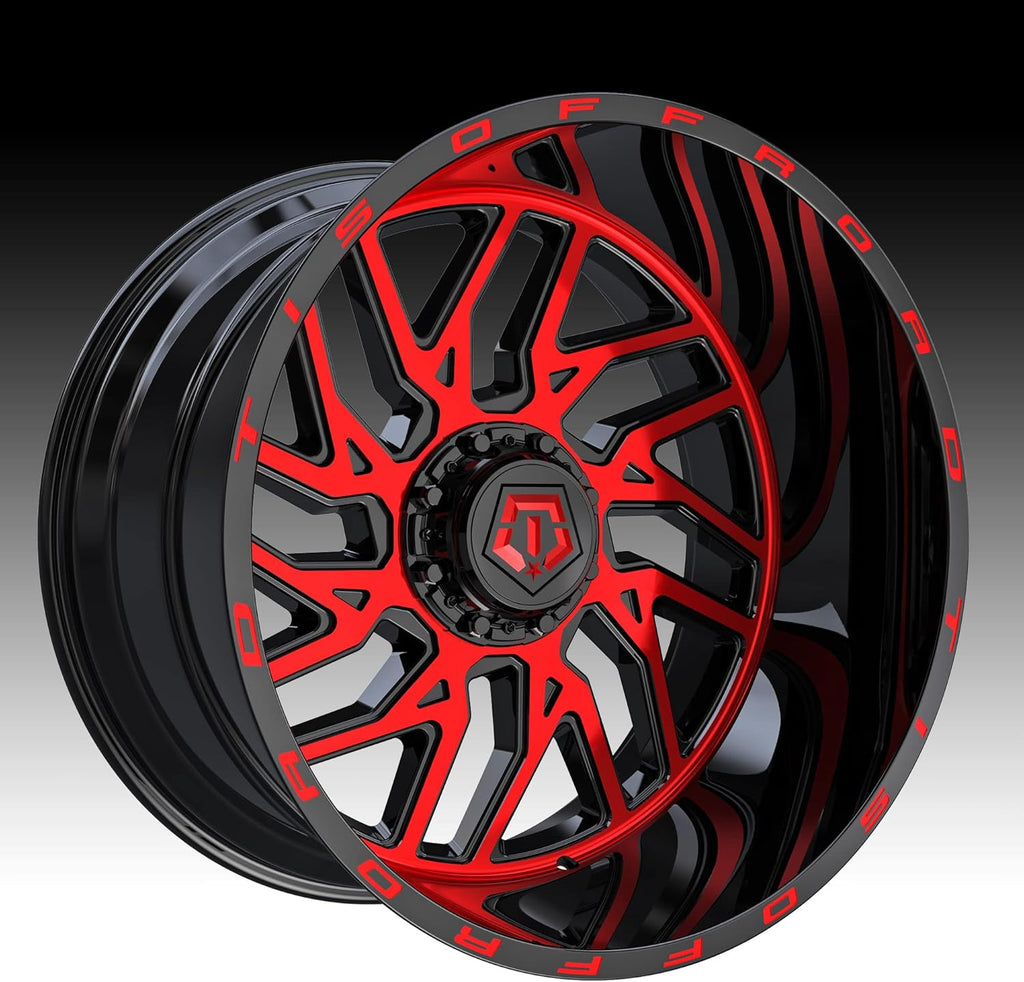20x12 6x135/6x5.5" -44mm Black/Red Wheel Rim 20" Q360