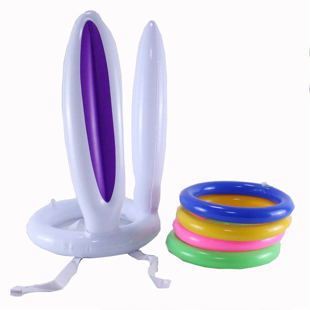 Easter Inflatable Bunny Ear Ring Toss Game Kit with Handheld Pump H652066