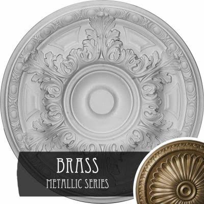 19x22OD x 1 1/2x22P Brass Ceiling Medallion S939492
