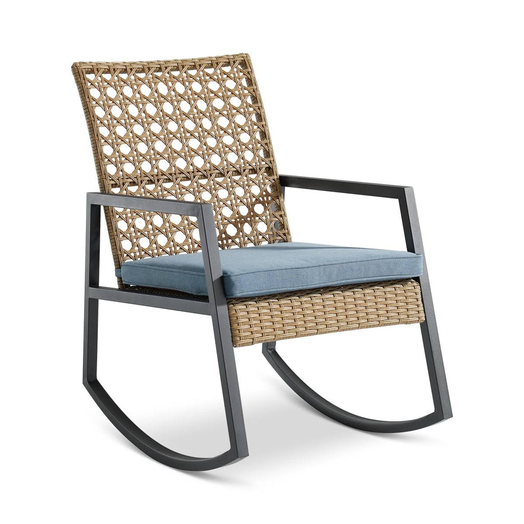 Dark Brown Patio Rattan Rocking Chair V94148