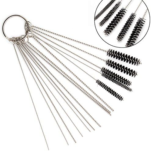 Carburetor Carbon Dirt Jet Cleaner Tool Kit 10 Cleaning Needles with 5 Brushes Pack of 2 H544023