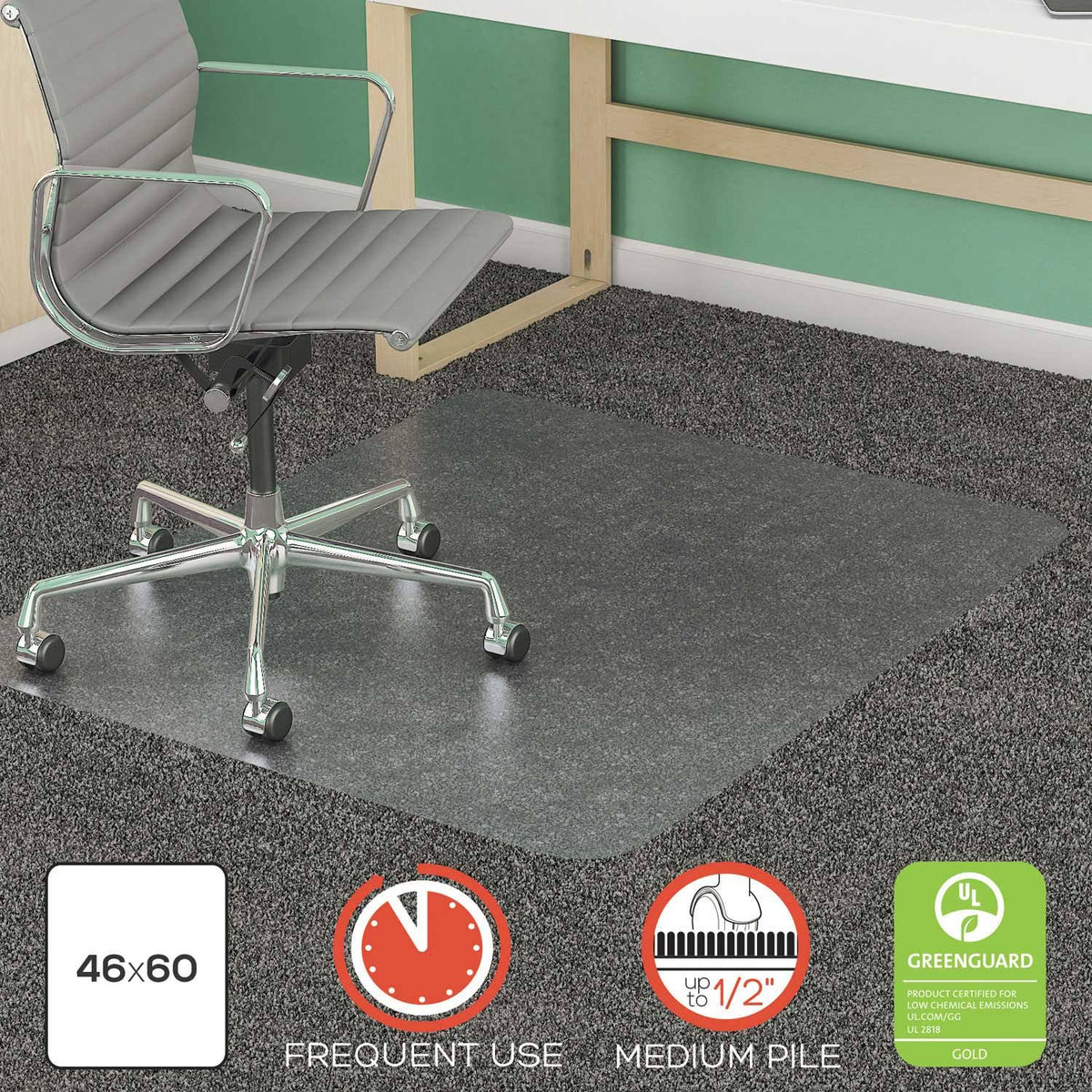 Clear Rectangle Chair Mat for Med Pile Carpet V7956