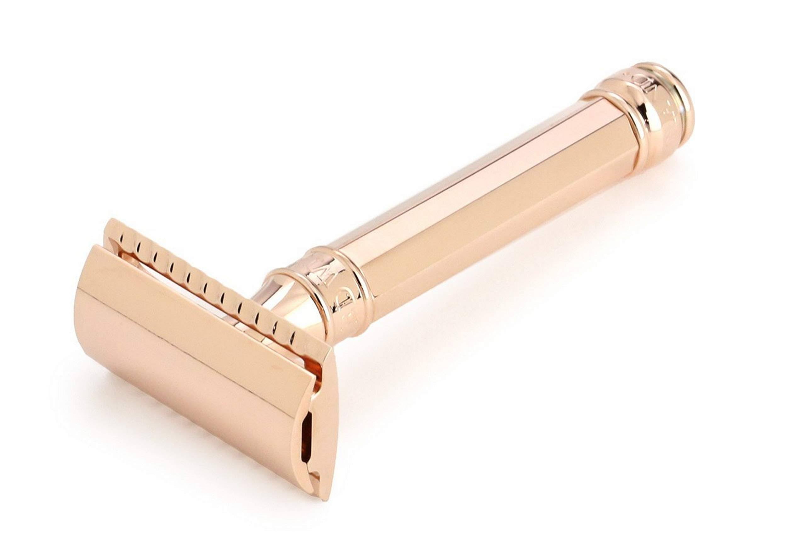 18 Carat Rose Gold Double Edge Safety Razor H2178