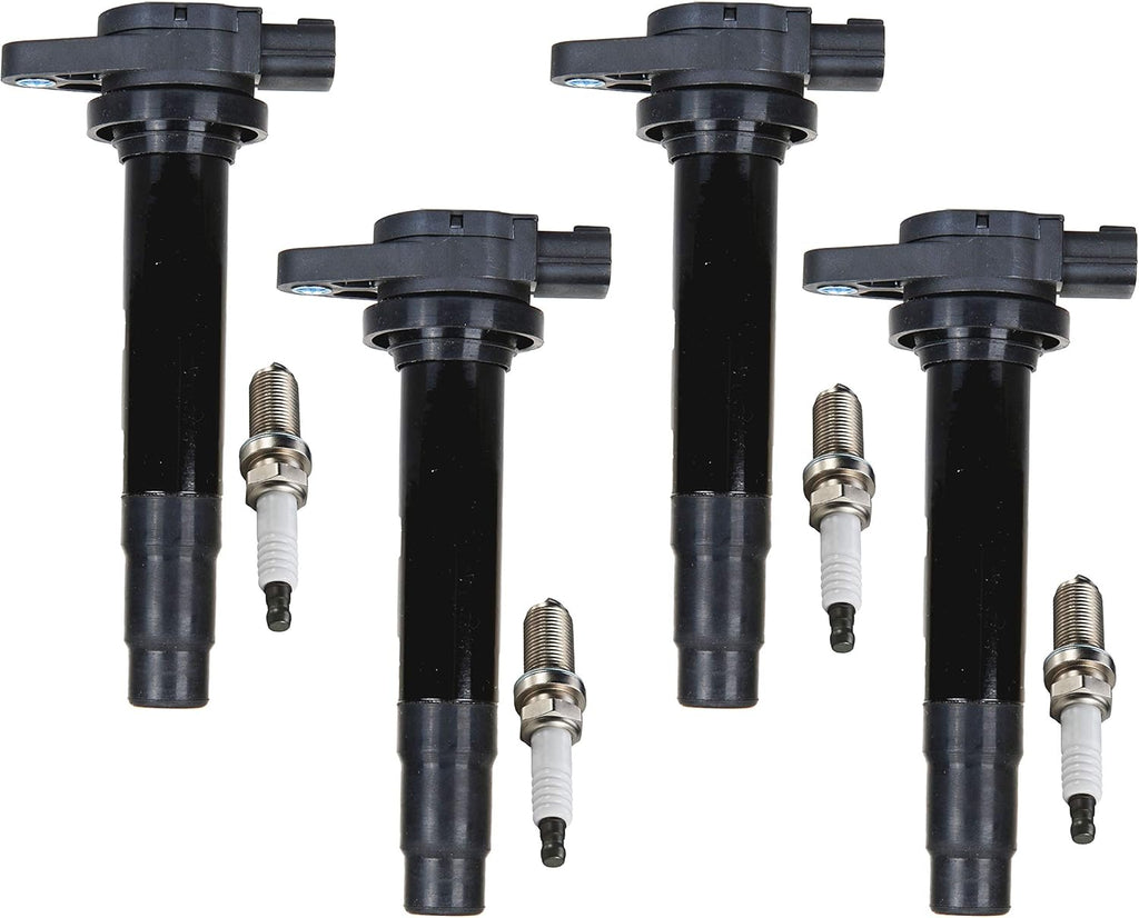 Set of 4 Platinum Spark Plug and 4 Ignition Coil Pack Compatible with Nissan 2000 2001 Sentra 1.8L Replacement for UF326 Pack of 2 N631