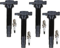 Set of 4 Platinum Spark Plug and 4 Ignition Coil Pack Compatible with Nissan 2000 2001 Sentra 1.8L Replacement for UF326 Pack of 2 N631