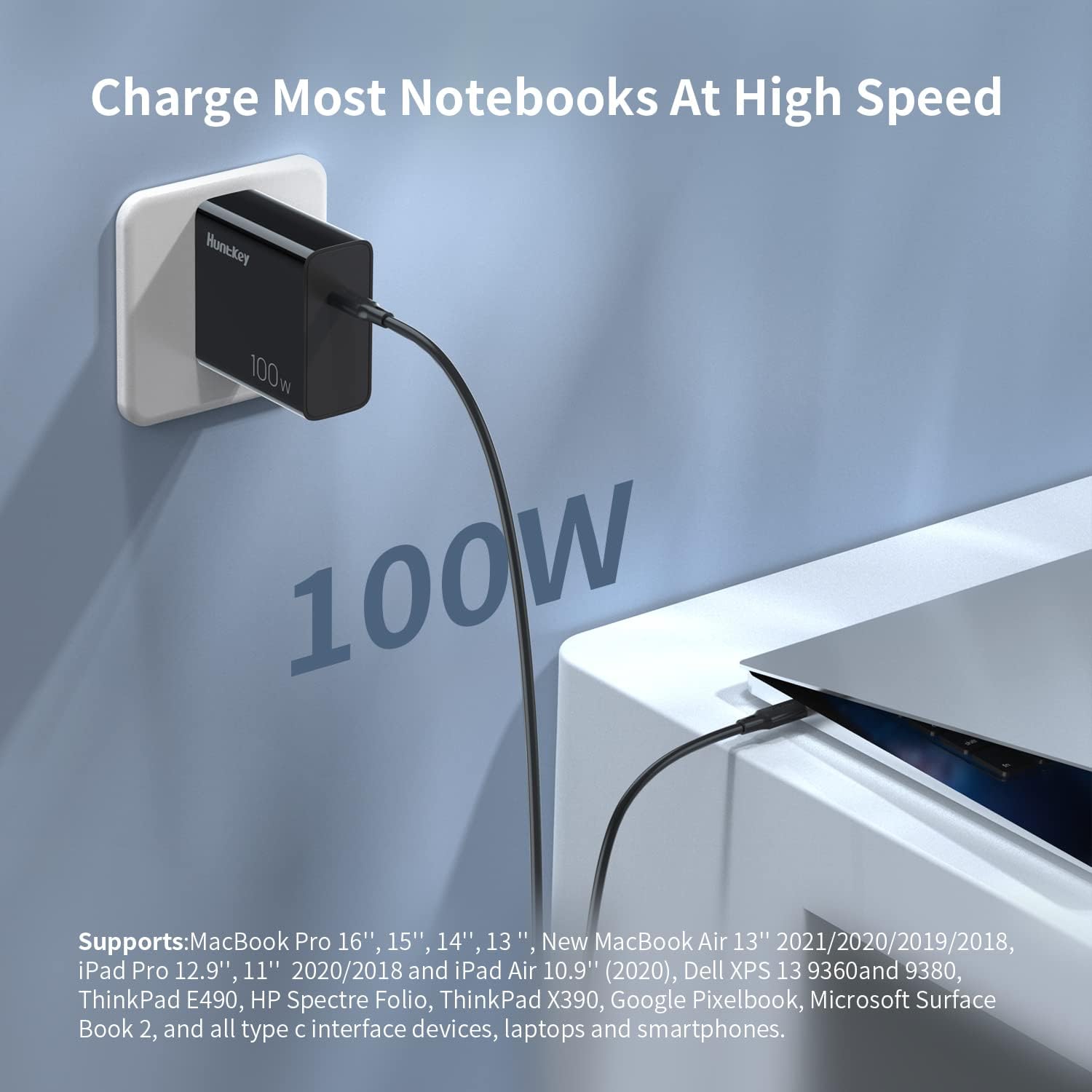 100W USB C GaN Charger with 6.6ft USB C Cable S420530