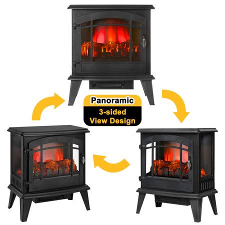23 inch Freestanding Electric Fireplace Stove with Remote Control C350229