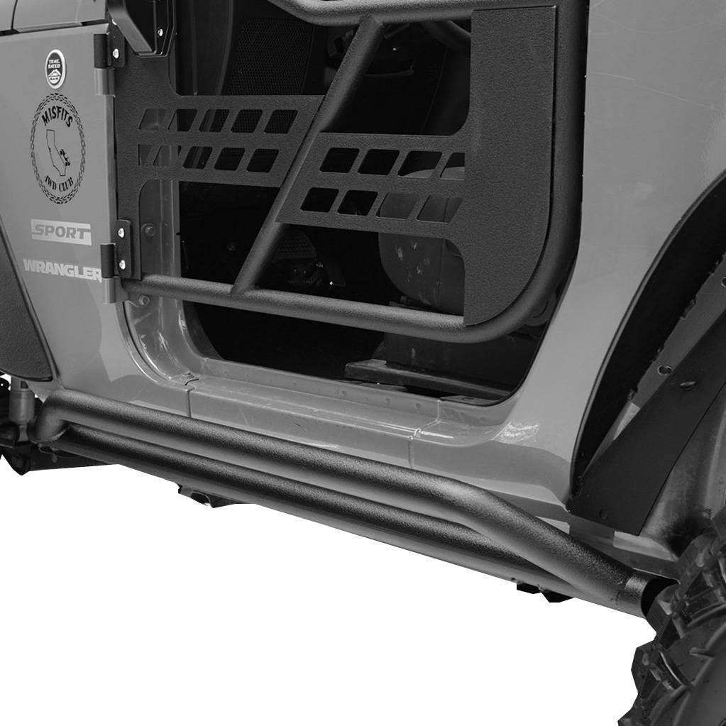 Textured Black Rock Guards for Jeep Wrangler JK 2 Door Z30098