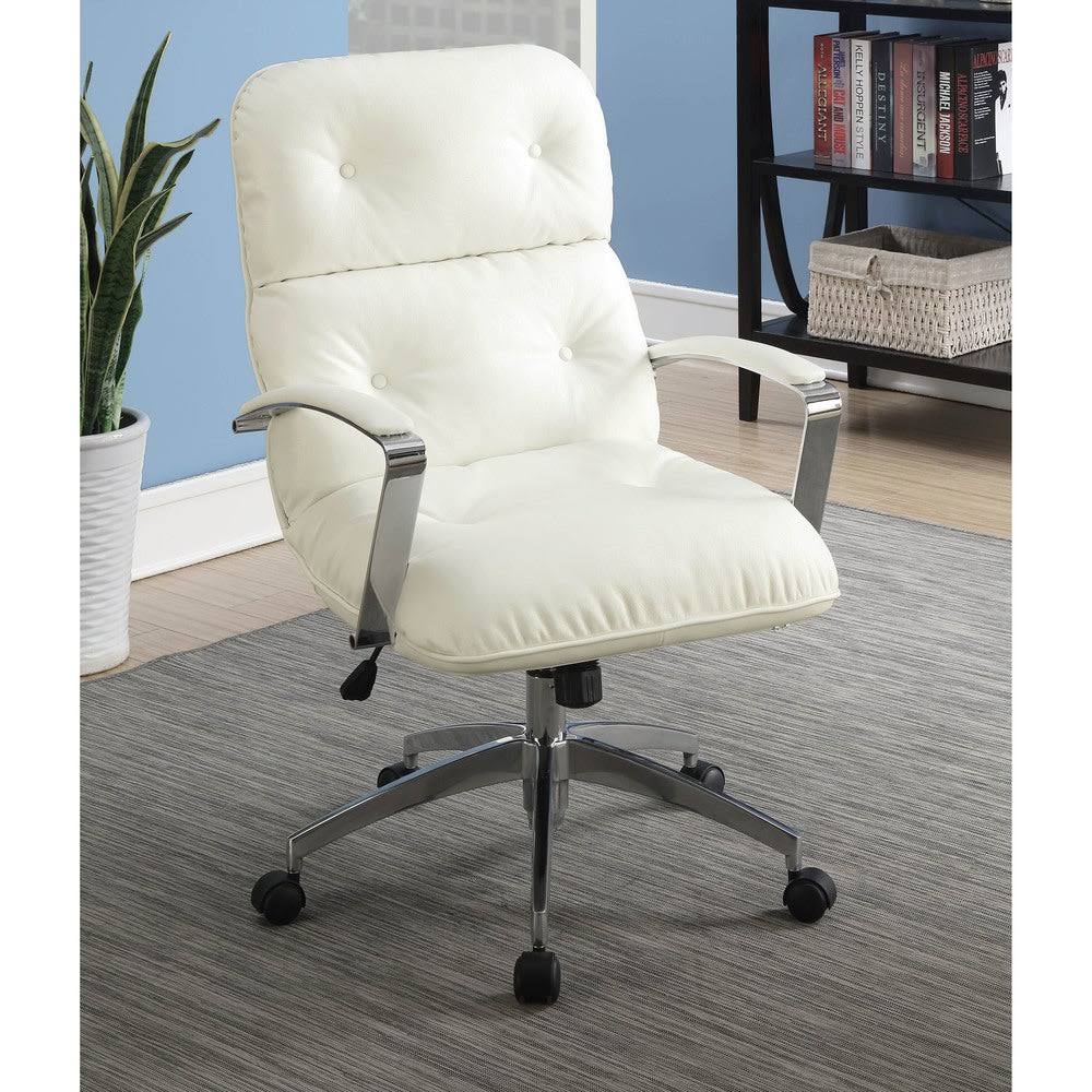 Grey Tufted Leatherette Office Chair S242