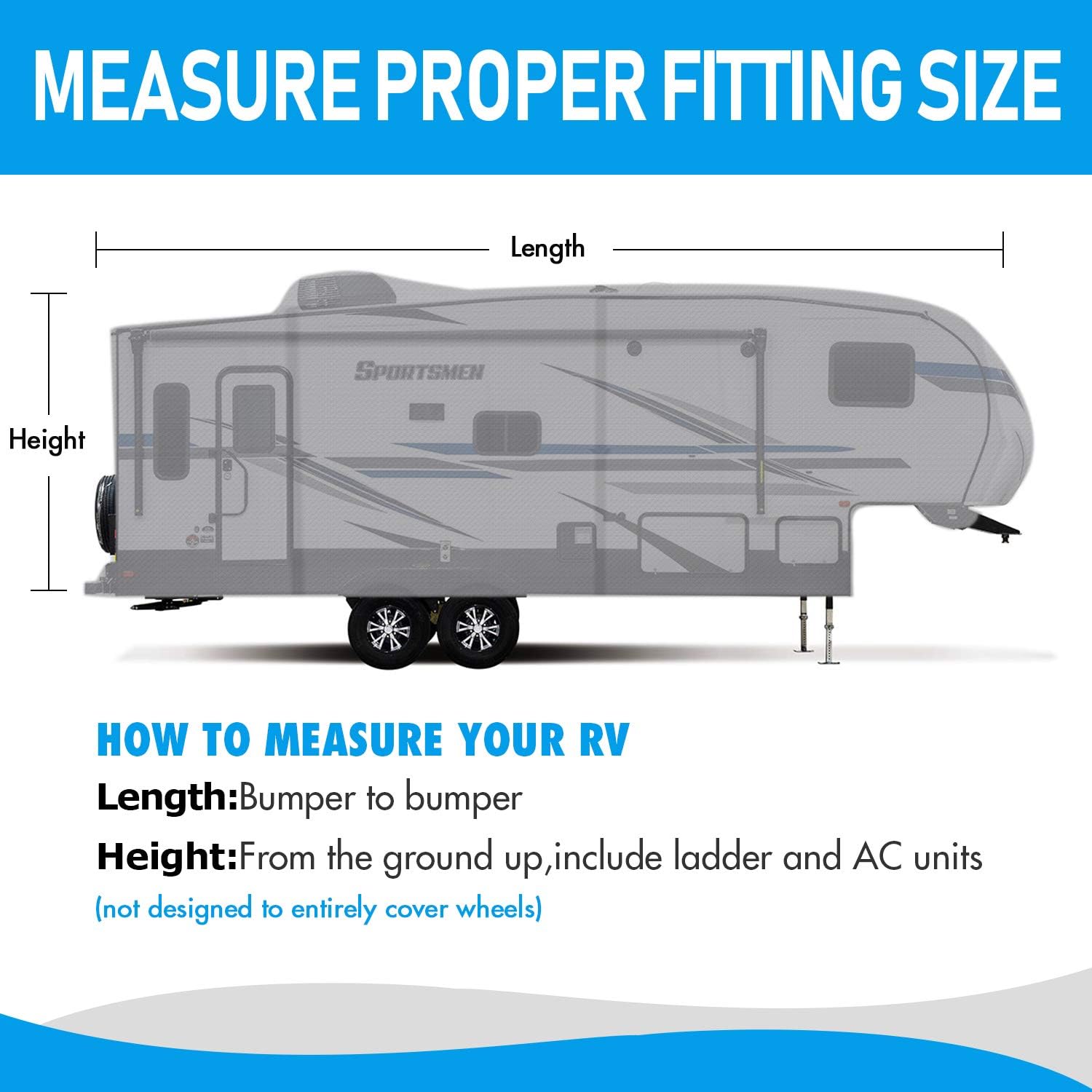 5th Wheel RV Cover Waterproof Ripstop Z3366