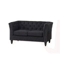 Modern Microfiber Loveseat in Black H4339
