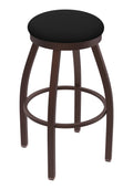 Swivel Extra Tall Bar Stool with Bronze Finish and Black Vinyl Seat K6400