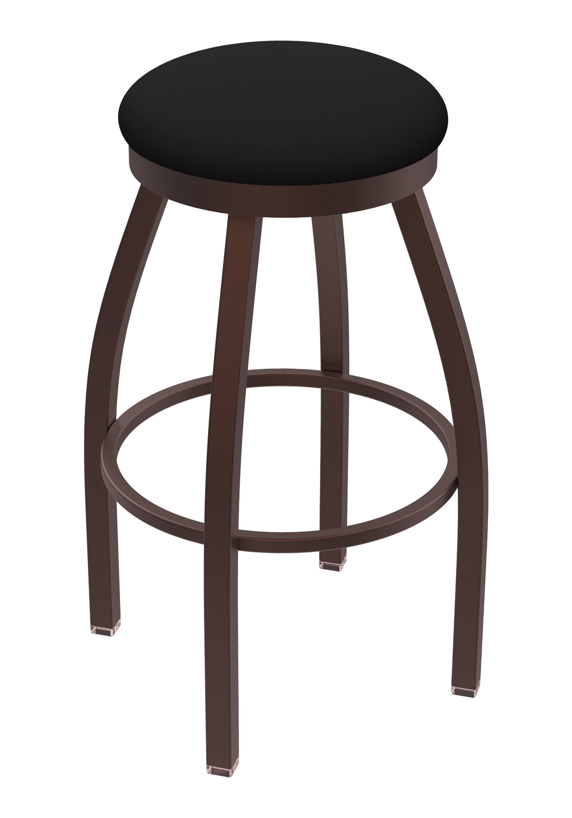Swivel Extra Tall Bar Stool with Bronze Finish and Black Vinyl Seat K6400